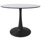 Leisuremod Leisuremod Bristol 40 round dining table Black base with marbled MDF top, , large