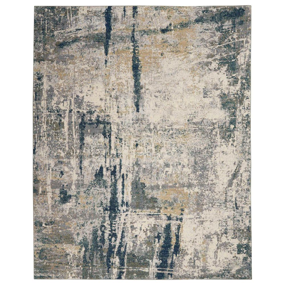Nourison Artworks ATW05 8"6" x 11"6" Ivory and Navy Area Rug, , large