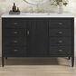 James Martin Vanities Myrrin 48" Vanity in Carbon Oak with 3 cm Arctic Fall Solid Surface Top, , large