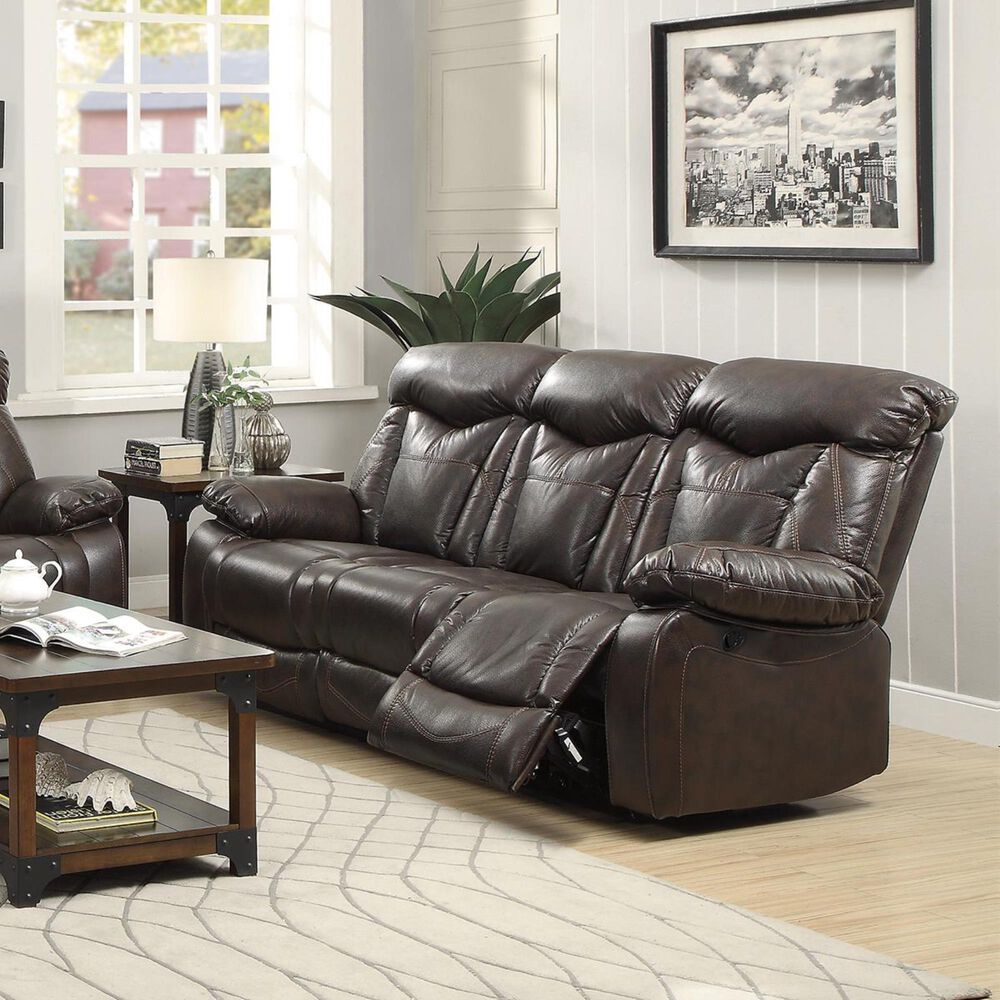 Pacific Landing Zimmerman Reclining Sofa in Dark Brown, , large