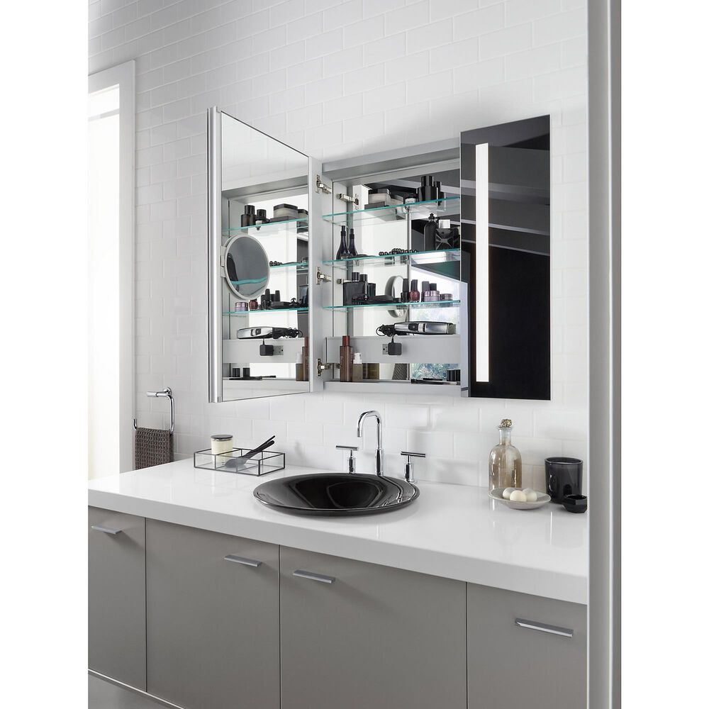 Kohler Verdera 40" x 30" Lighted Medicine Cabinet in Aluminum, , large