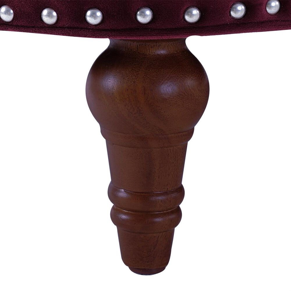 Jennifer Taylor Home La Rosa Victorian Chesterfield Loveseat in Burgundy, , large