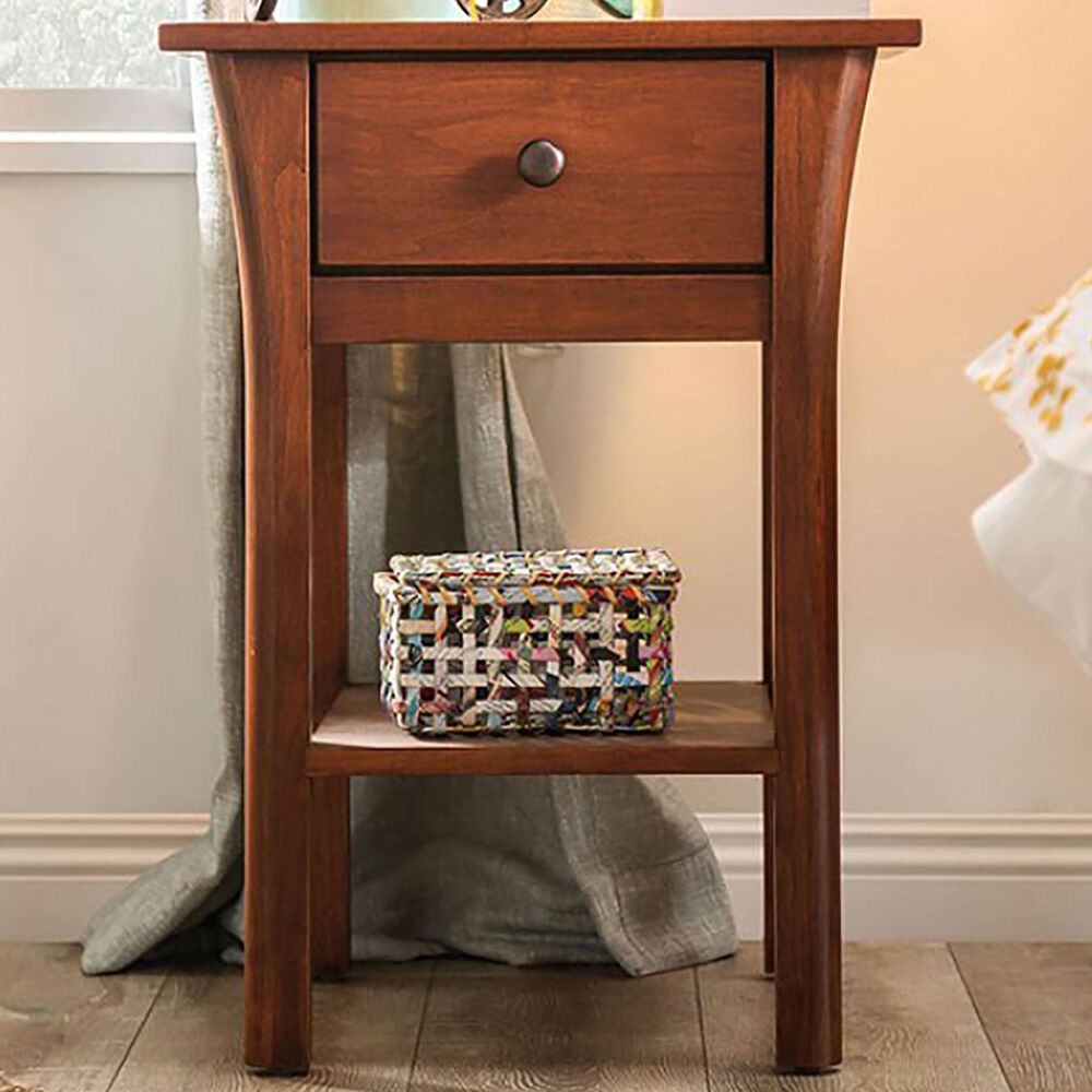 Furniture of America Barton 1 Drawer Nightstand in Dark Cherry, , large