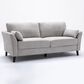 HOMLUX 77"W Woven Fabric Sofa with Pocket Coil Seating, Solid Wood Legs in Light Grey, , large