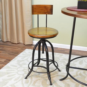 Carolina Cottage Ryder Adjustable Stool in Chestnut and Back, , large