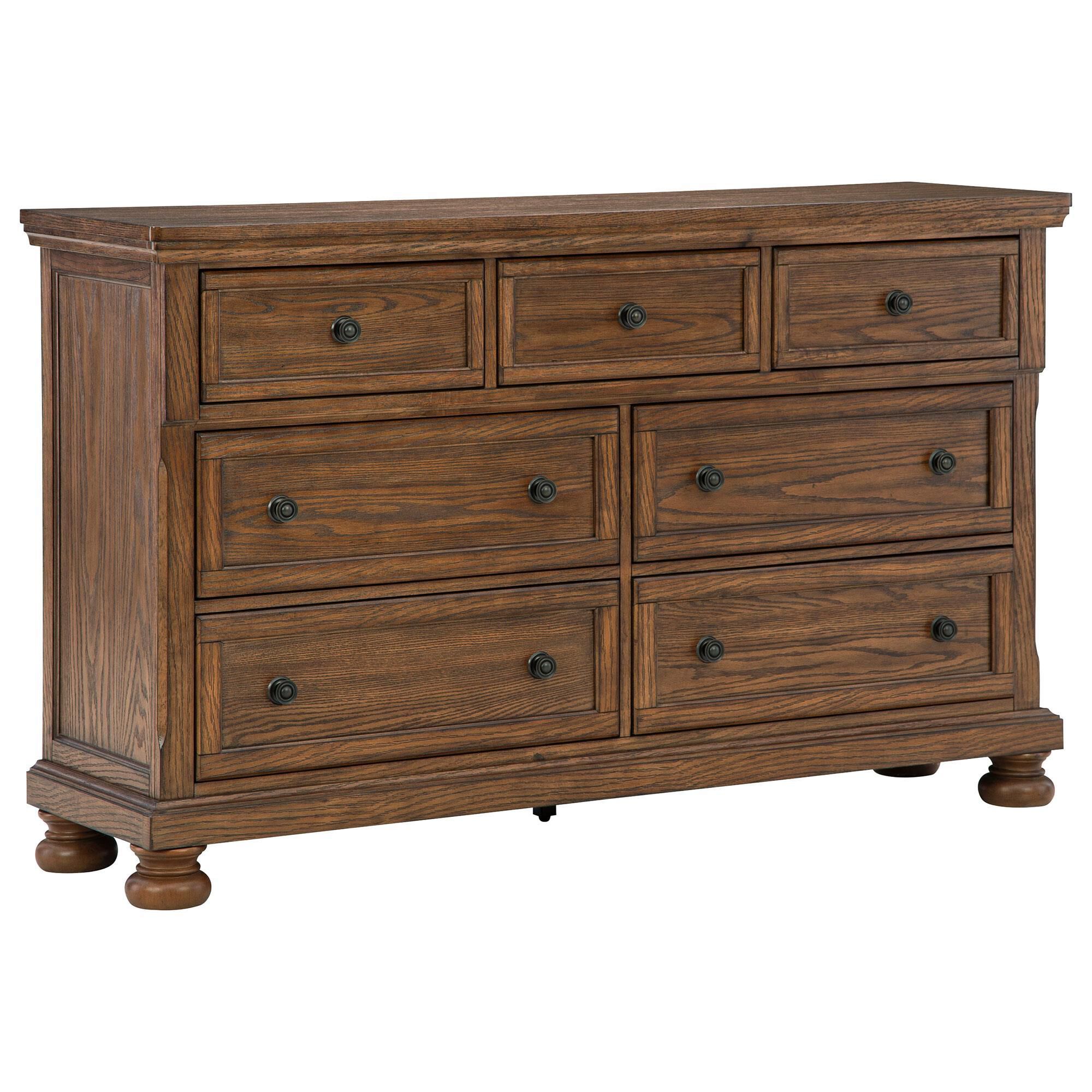 Ashley Zackaryn 5 Piece Queen Bedroom Set in Warm Brown with Panel