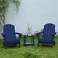 Hearth and Haven 3-Piece Outdoor Folding Adirondack Chair Set with Side Table in Navy Blue, , large