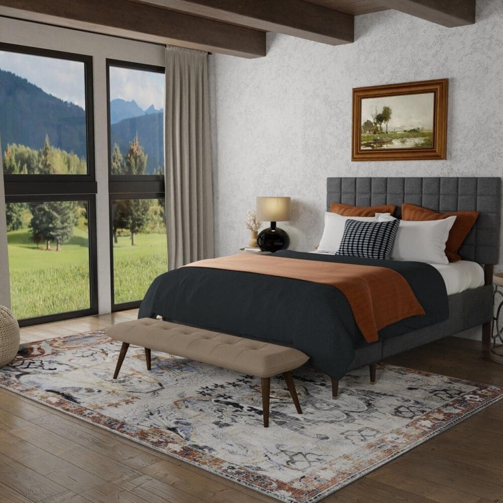 Feizy Melrose 9&#39; x 12&#39;8&quot; Gray and Rust Area Rug, , large