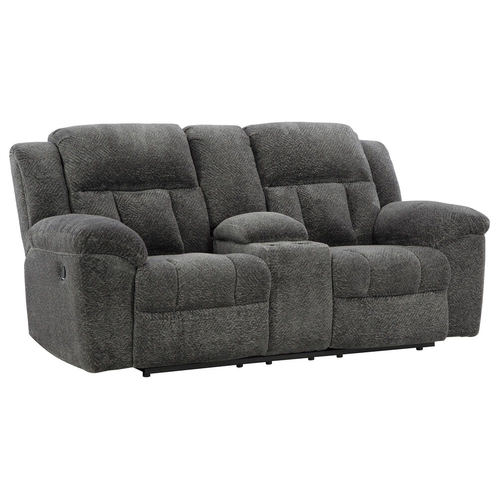 Ashley Frohn Manual Reclining Loveseat in Graphite, , large