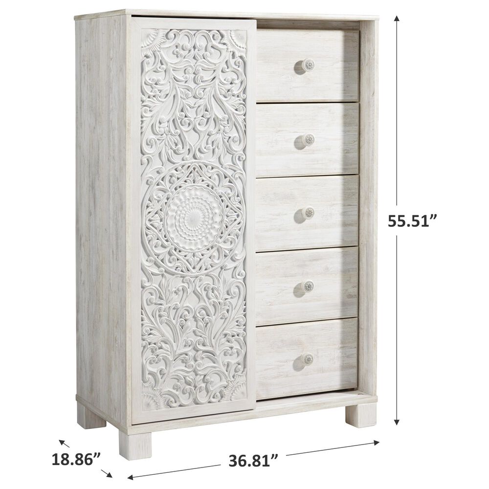 Ashley Paxberry Dressing Chest in White Wash, , large