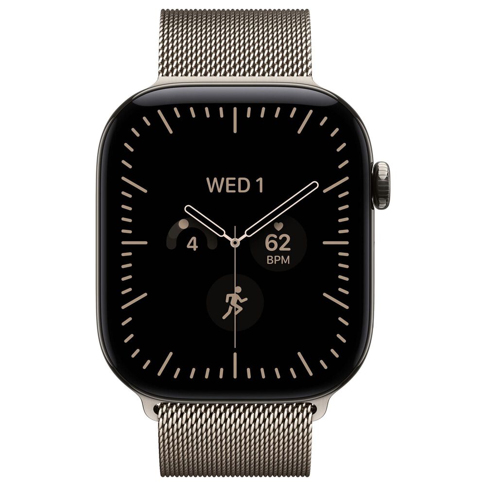 Apple Watch Series 12 (GPS + Cellular) 46mm Natural Titanium Case with Natural Milanese Loop - S/M, , large