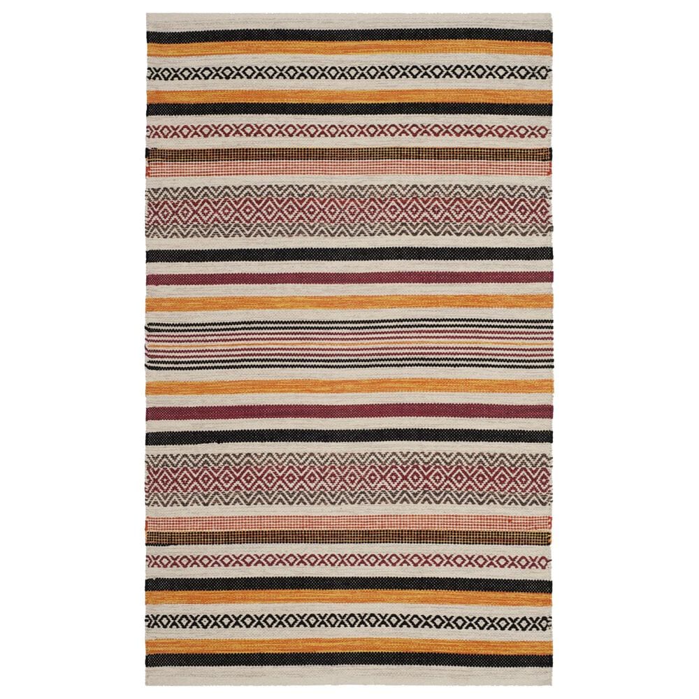 Safavieh Montauk 4" x 6" Red and Multicolor Area Rug, , large