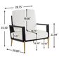 Hearth and Haven Velvet Lounge Arm Chair with Gold Metal Legs in White, , large