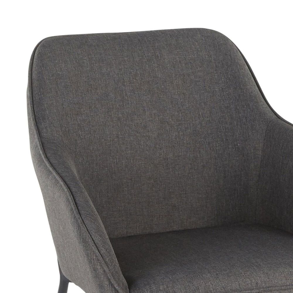 LumiSource Daniella Arm Chair with Charcoal Cushion in Black (Set of 2), , large