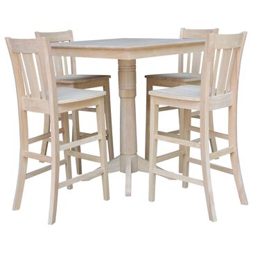 International Concepts 5-Piece Bar Height Dining Set in Unfinished, , large