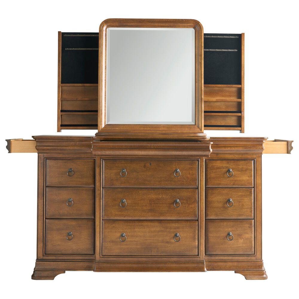 Universal Furniture New Lou 4-Piece Queen Sleigh Bedroom Set in Cognac, , large