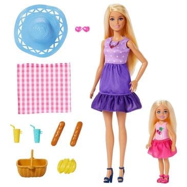Barbie Family and Friends Dolls with Picnic Accessories in Purple and Pink, , large