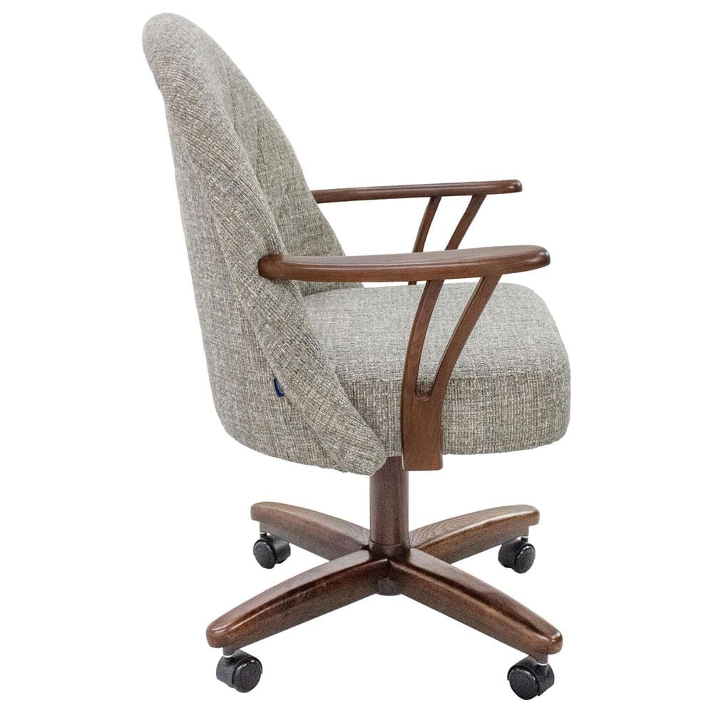 Northrow Dining Swivel Side Chair Bucket in Walnut Finish and Fabric in Fonzo Marble , , large