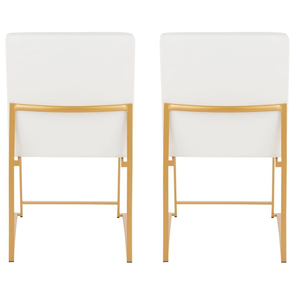 Lumisource Fuji Side Chair with White Cushion in Gold (Set of 2), , large