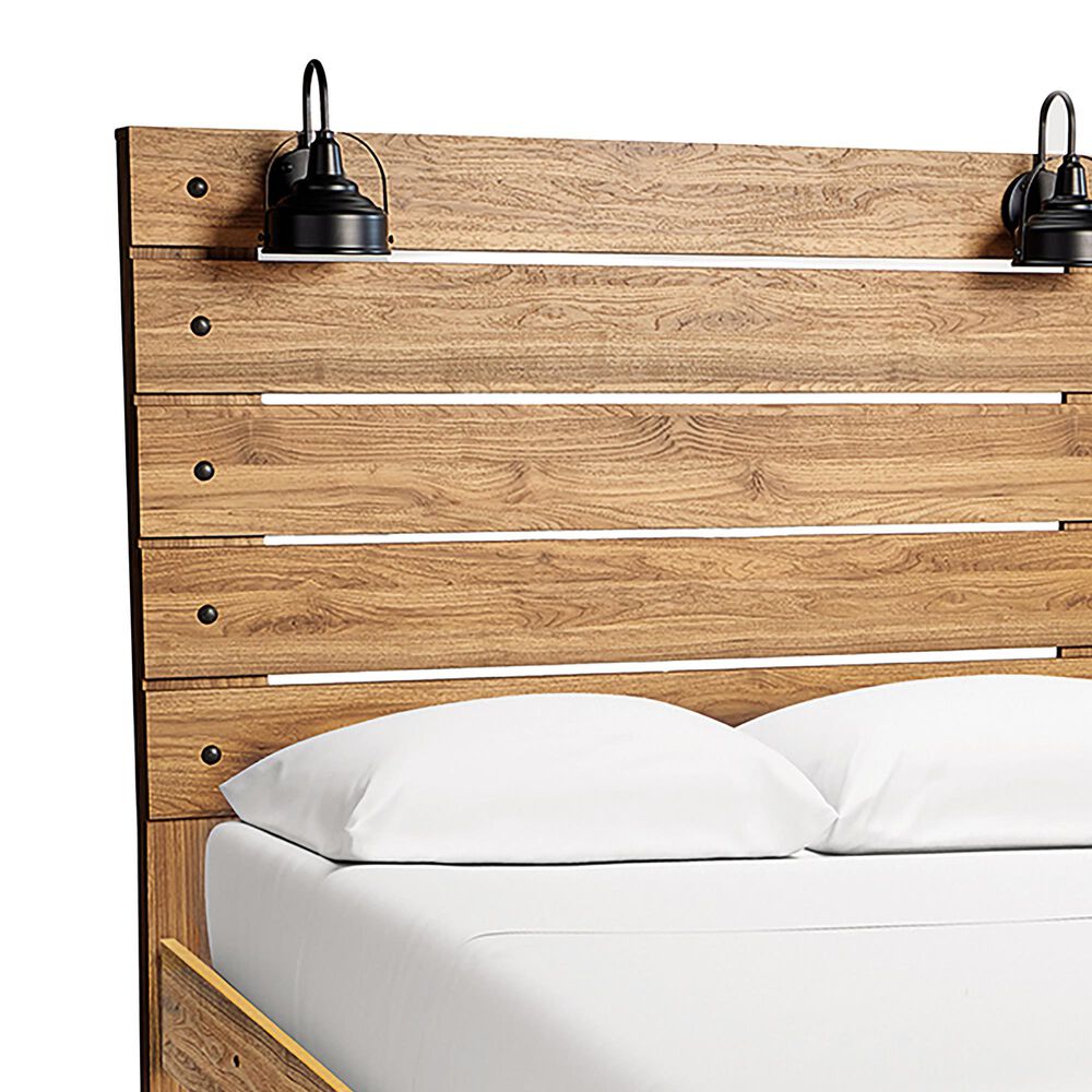 Ashley Pasklyn King Panel Storage Bed in Rich Honey Brown, , large