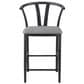 Coaster Dolman Counter Stool in Black Finish and Gray Upholstery, , large