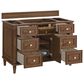 James Martin Vanities Lorelai 48" Single Vanity in Mid-Century Walnut with 3 cm White Zeus Quartz Top, , large