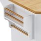HOMLUX 56" Kitchen Island with Drop Leaf in White, , large