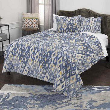 Rizzy Home Asher 90" x 92" Quilt in Blue, , large