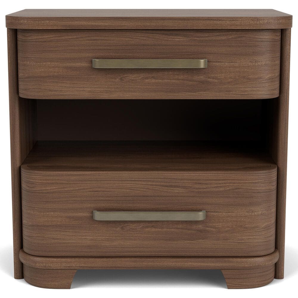 Riverside Furniture Delia 2-Drawer Nightstand in Nouveau Walnut, , large
