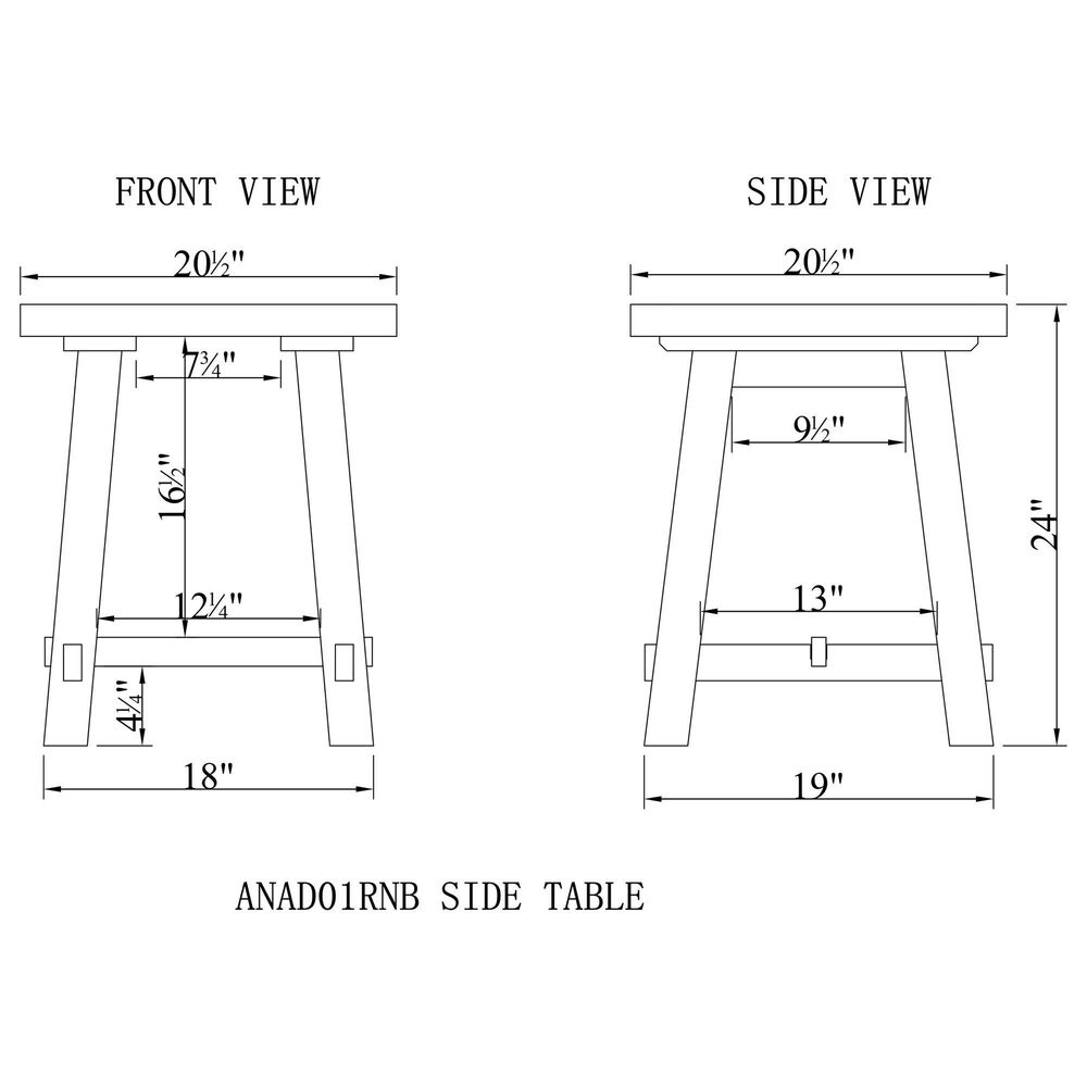 Timberlake Adam Side Table in Black and Natural, , large