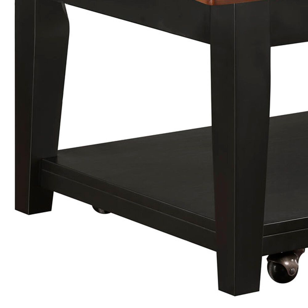 Crystal City Joplin Lift Top Cocktail Table with Casters in Walnut and Ebony, , large