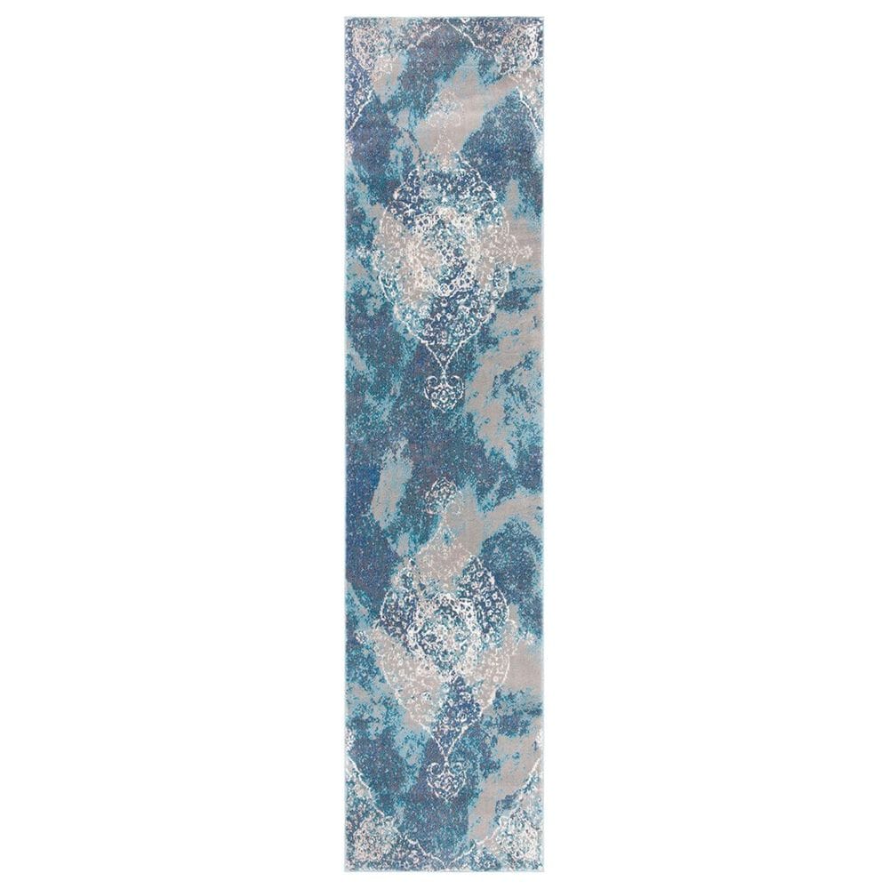 Safavieh Aria 2" x 8" Light Blue and Ivory Runner, , large