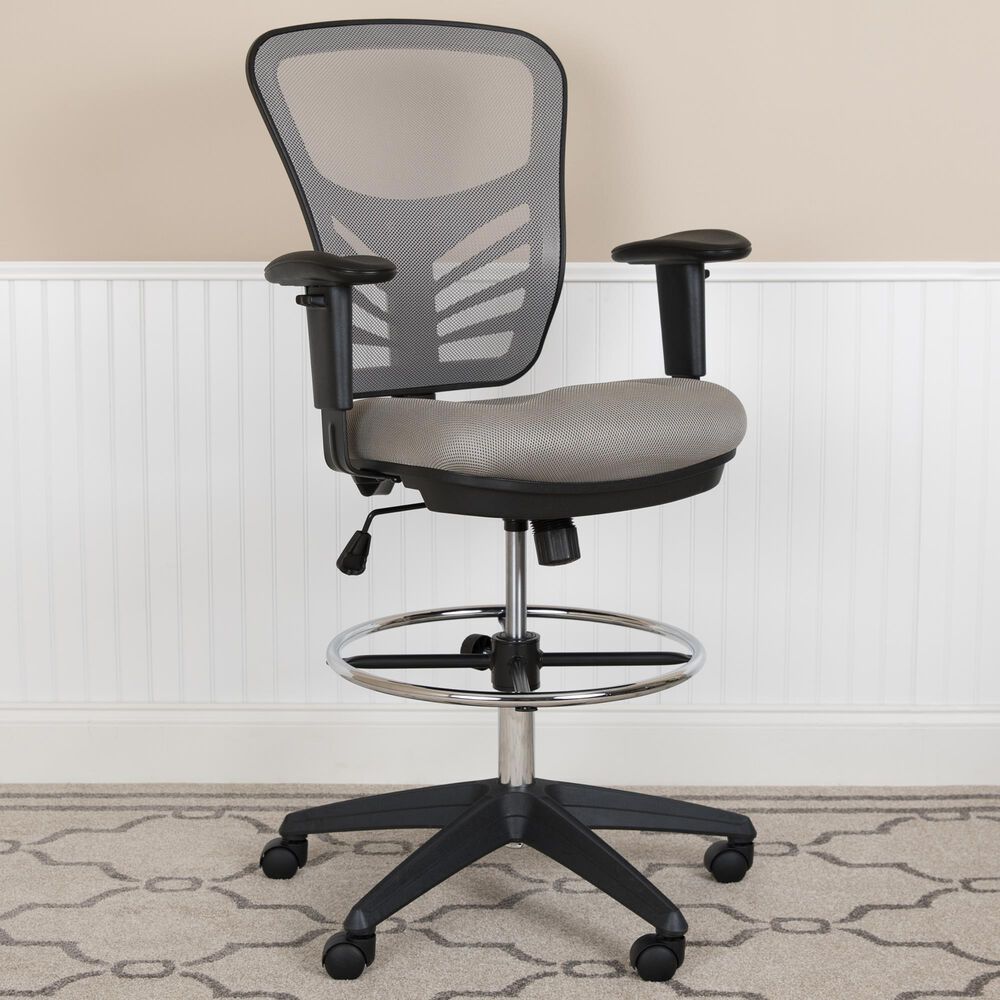Flash Furniture Drafting Chair in Gray, , large