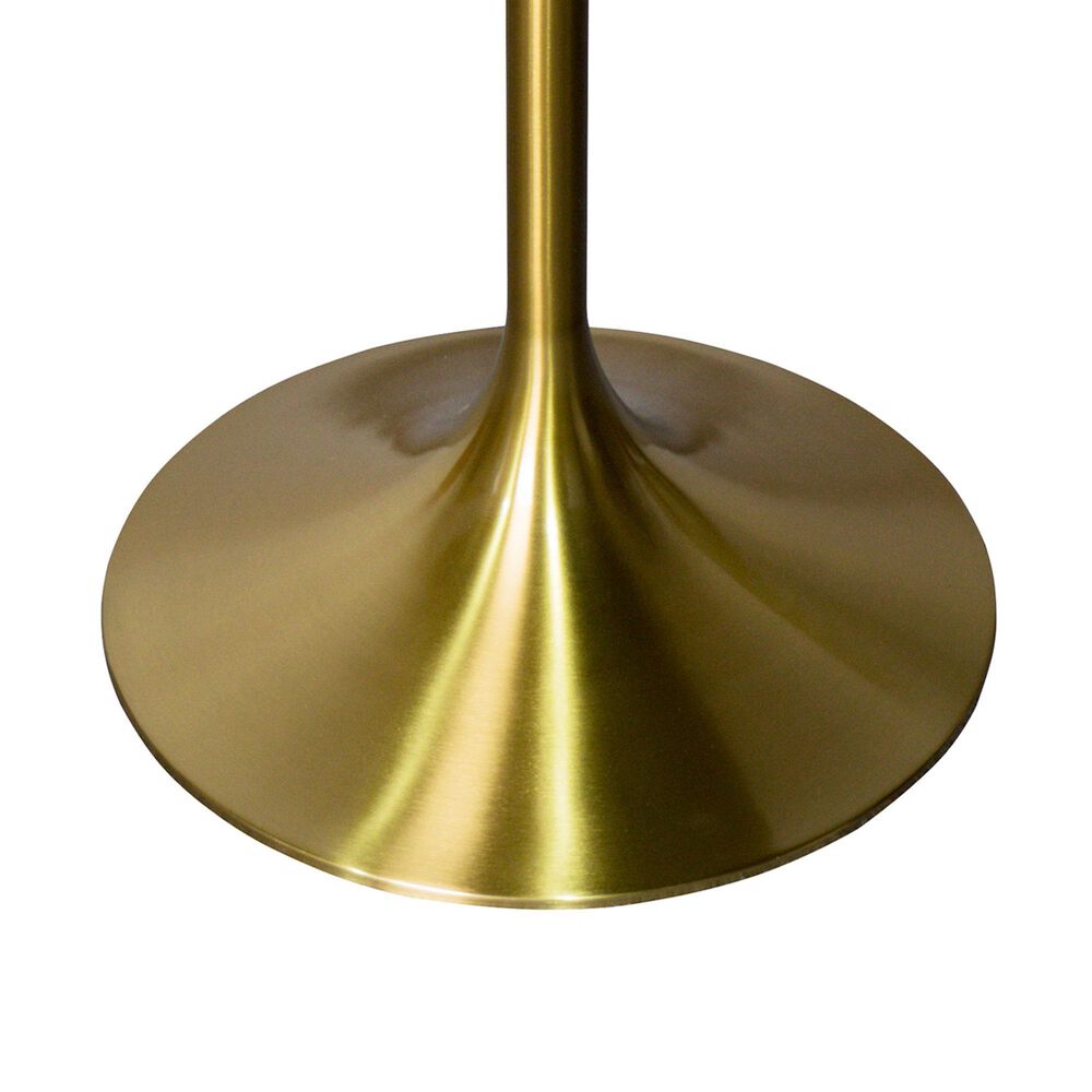 Leisuremod LeisureMod Verve Collection Modern Bar Height Table Brushed Gold Base with 48 Round Black Marbelized Sintered Stone Top, , large