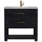 James Martin Vanities Lucian 36" Single Vanity in Carbon Oak with 3 cm Victorian Silver Quartz Top, , large