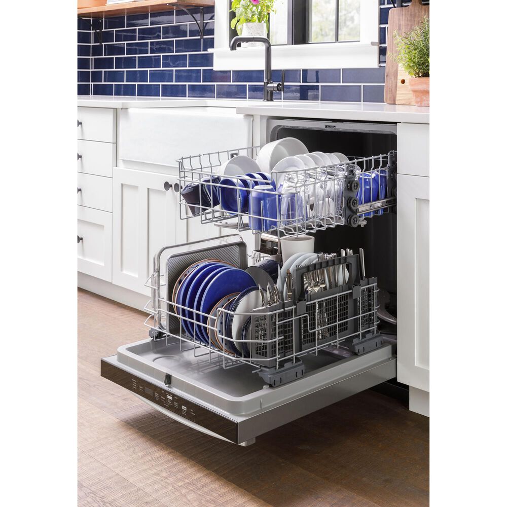 GE Appliances 24&quot; Built-In Integrated Handle Dishwasher with Front Control and 52 dBA in Stainless Steel, , large