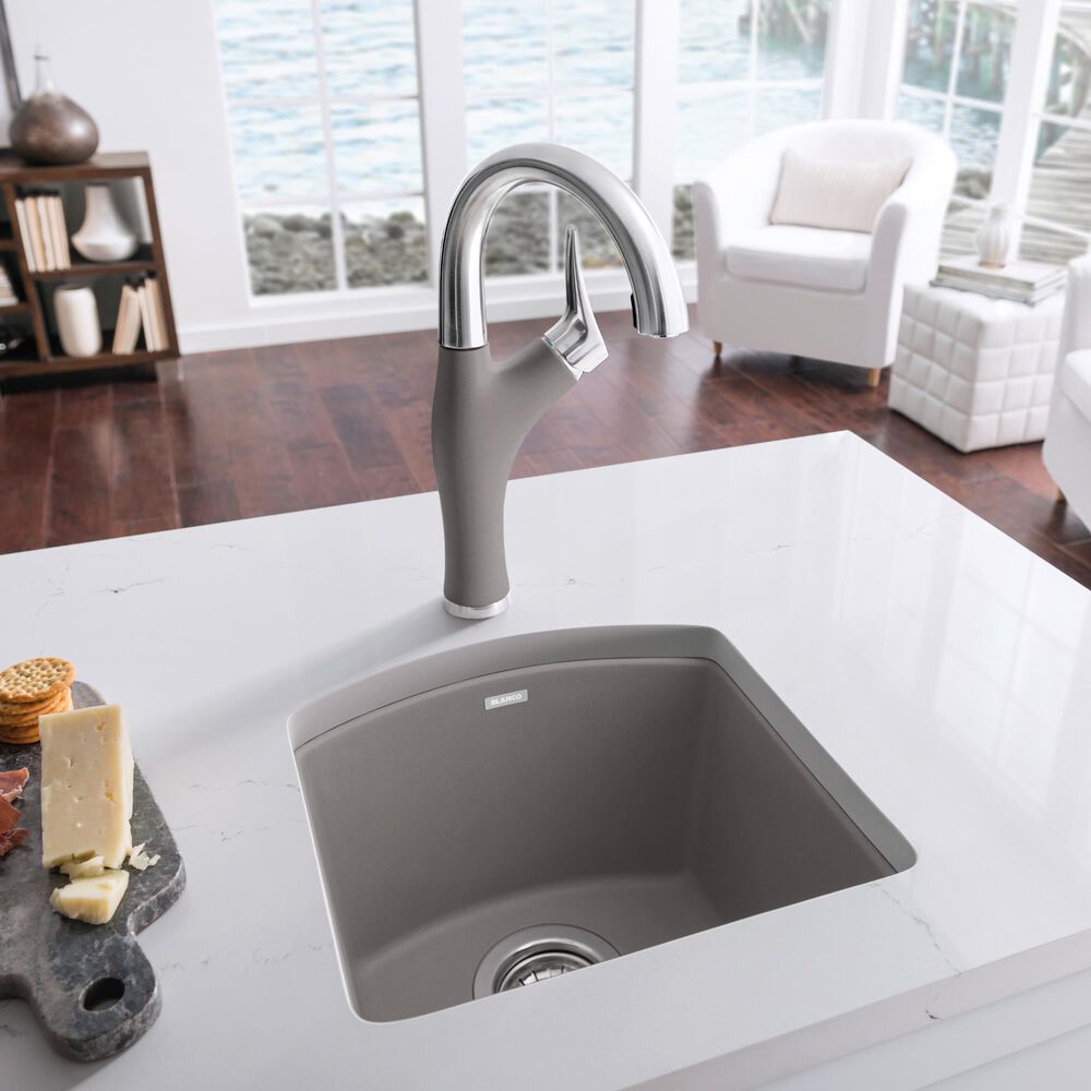 Blanco Diamond 15&quot; Dual Mount Bar Sink in Truffle, , large