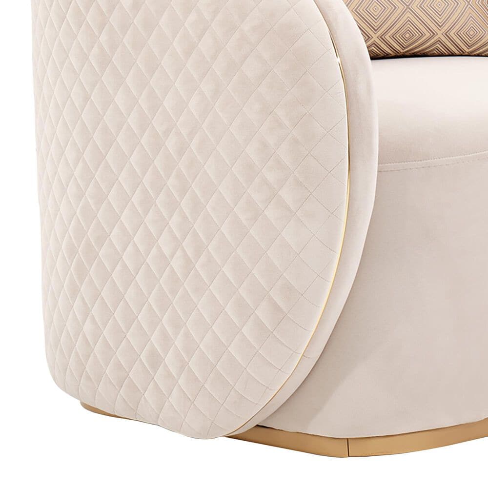 Vista Haus Ariana Arm Chair in Beige Velvet, , large
