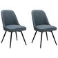 Valor Living Penton Side Chair with Navy Cushion in Black (Set of 2), , large