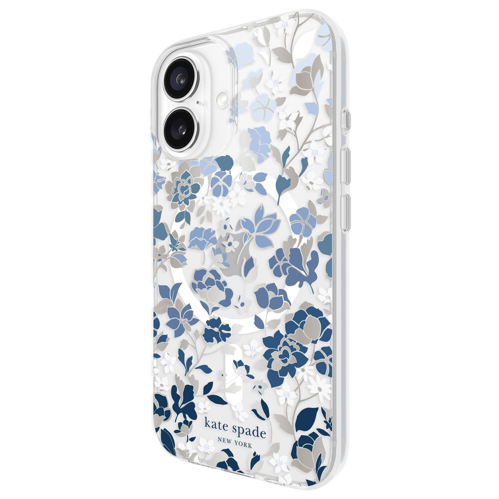 Kate Spade Protective MagSafe Case for iPhone 16 in Flowerbed Blue, , large