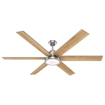 Hunter Warrant 70" Ceiling Fan with Light in Brushed Nickel, , large