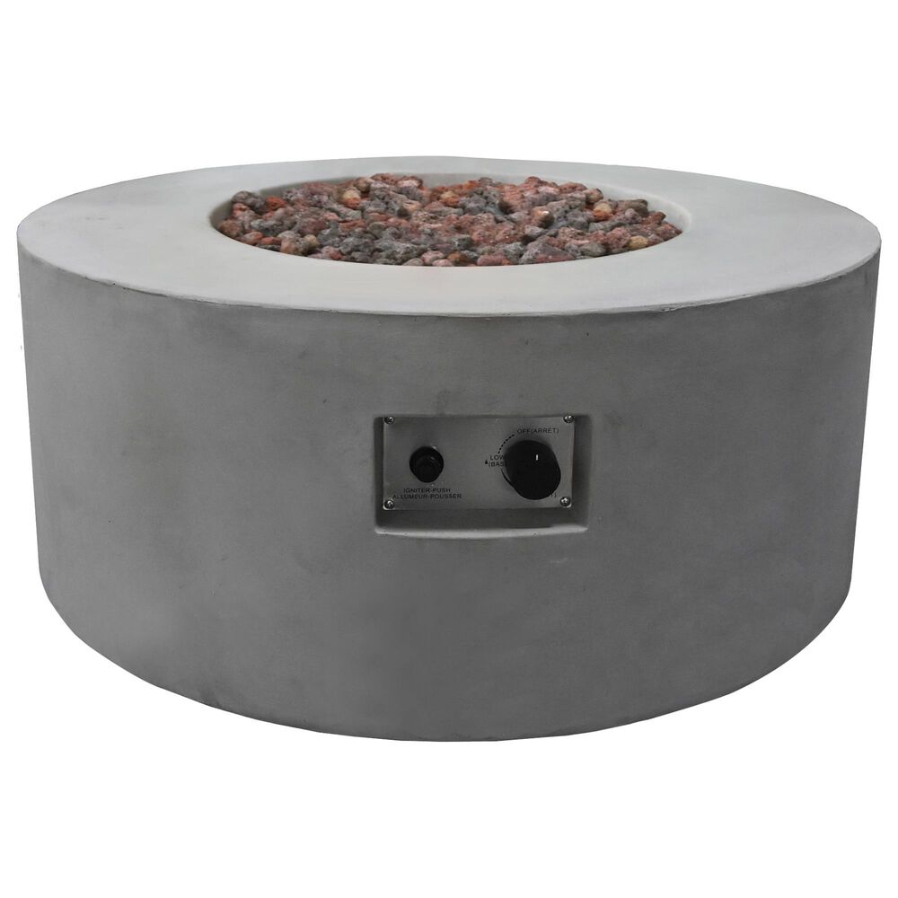 Elementi Fire Tramore Round Natural Gas Fire Table in Gray, , large