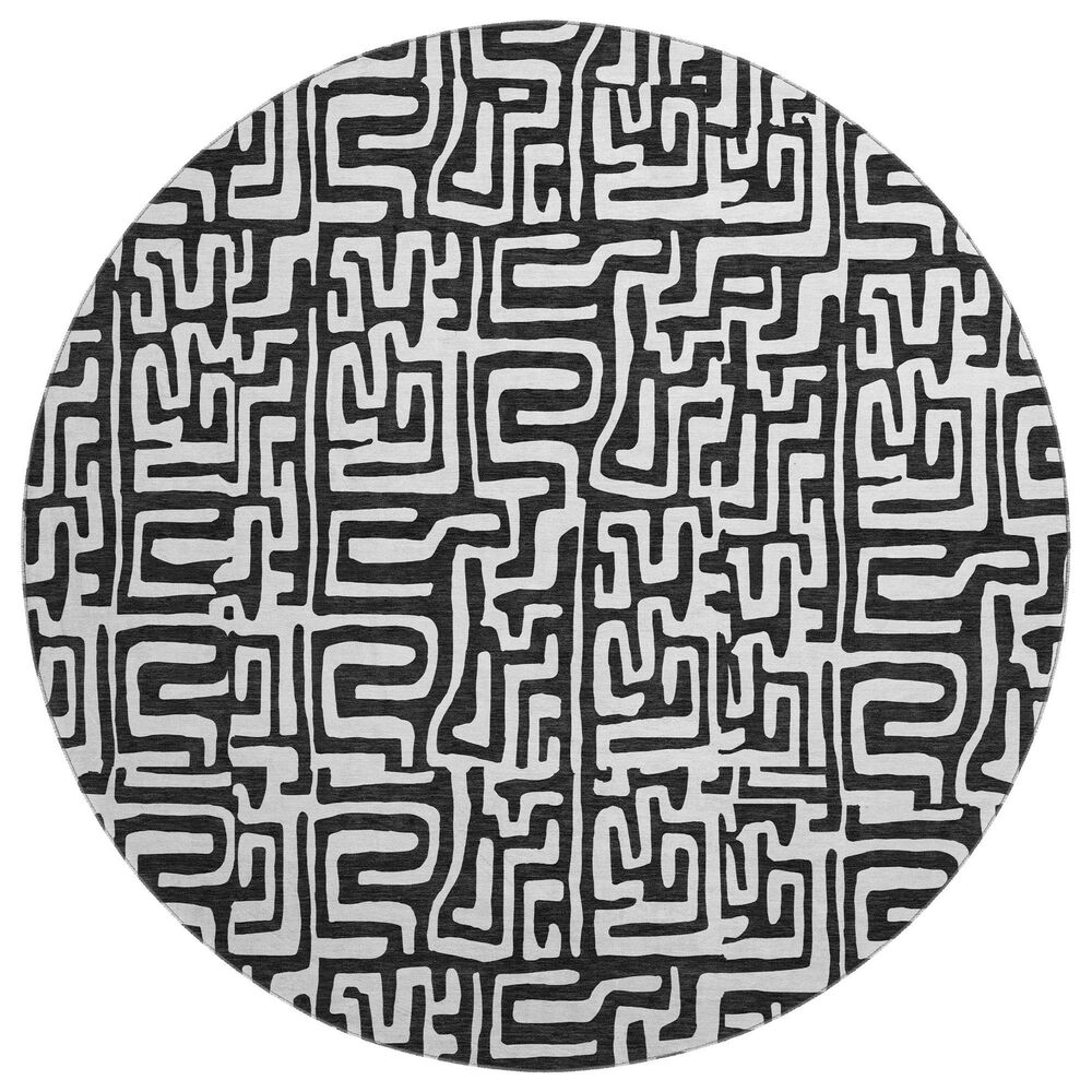 Dalyn Rug Company The Reserve TR1 Black 8" Round Indoor/Outdoor Area Rug, , large