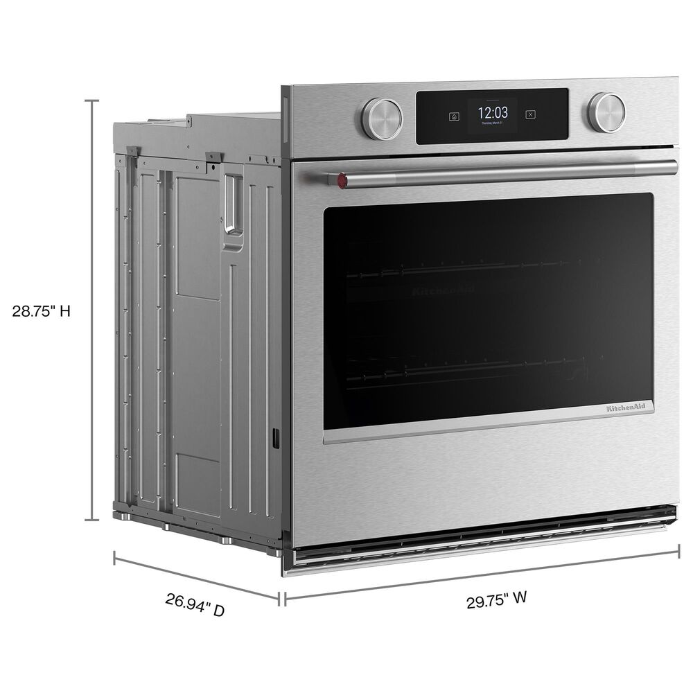 KitchenAid 2-Piece Kitchen Package with PrintShield Stainless Steel 30" Smart Single Wall Oven and Black 30" Electric Cooktop, , large