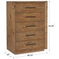 Hooker Furniture Big Sky 40" 5-Drawer Chest in Vintage Natural, , large