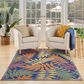 Nourison Aloha ALH18 3"6" x 5"6" Navy and Multicolor Indoor/Outdoor Area Rug, , large