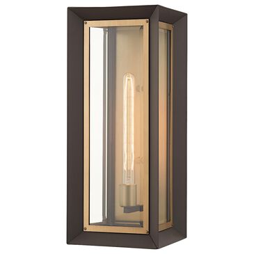 Troy Lighting Lowry 21" 1-Light Exterior Wall Sconce in Textured Bronze and Patina Brass, , large