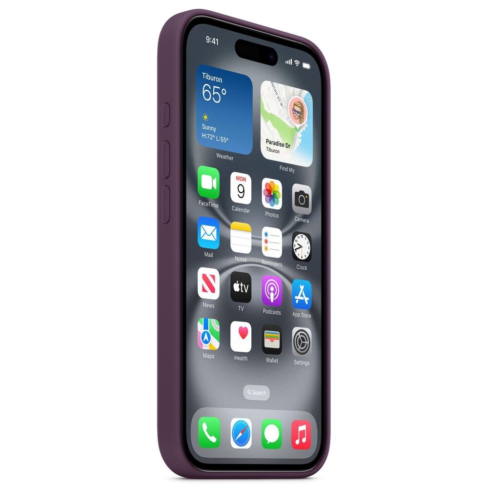 Apple Silicone Case with MagSafe for iPhone 16 in Plum, , large