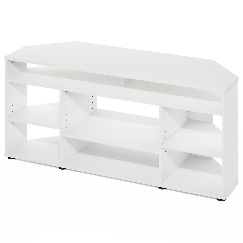 HOMLUX 47" Corner TV Stand in White, , large