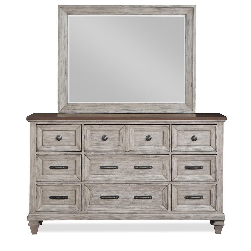 New Heritage Mariana 4 Piece Queen Bedroom Set in Vintage Crme with Panel Bed, Dresser, Mirror and Nightstand, , large